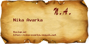 Nika Avarka névjegykártya
